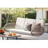 imageYITAHOME Wicker Hanging Porch Swing Chair Outdoor Brown Rattan Patio Swing Lounge w 2 Back Cushions Capacity 530lbs for Garden Balcony Living Room BeigeBeige