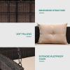 imageYITAHOME Wicker Hanging Porch Swing Chair Outdoor Brown Rattan Patio Swing Lounge w 2 Back Cushions Capacity 530lbs for Garden Balcony Living Room BeigeBrown Rattan Beige Cushion