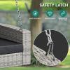 imageYITAHOME Wicker Hanging Porch Swing Chair Outdoor Brown Rattan Patio Swing Lounge w 2 Back Cushions Capacity 530lbs for Garden Balcony Living Room BeigeGray Rattan Black Cushion