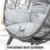 imageYITAHOME Wicker Rocking Egg Chair Outdoor Patio Rocking Chair with 59in Thick Cushion 250lb Capacity AntiSlip AllWeather Resilient Egg Lounger Chair for Indoor ampamp Outdoor Light Grey