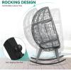 imageYITAHOME Wicker Rocking Egg Chair Outdoor Patio Rocking Chair with 59in Thick Cushion 250lb Capacity AntiSlip AllWeather Resilient Egg Lounger Chair for Indoor ampamp Outdoor Light Grey