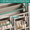 imageYITAHOME Wooden Shoe Cabinet with Doors 6Tier Shoe Storage Cabinet with Adjustable Shelves Farmhouse Shoe Cabinet for Entryway Shoes Rack Organizer Cabinet Off WhiteGrey