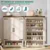 imageYITAHOME Wooden Shoe Cabinet with Doors 6Tier Shoe Storage Cabinet with Adjustable Shelves Farmhouse Shoe Cabinet for Entryway Shoes Rack Organizer Cabinet Off WhiteOff White