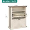 imageYITAHOME Wooden Shoe Cabinet with Doors 6Tier Shoe Storage Cabinet with Adjustable Shelves Farmhouse Shoe Cabinet for Entryway Shoes Rack Organizer Cabinet Off WhiteOff White