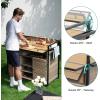 imageYITAHOME XL Outdoor Kitchen Wicker Island Rolling Cart Bar Table ampamp Storage Cabinet Wheels and Plastic Wood Extended Table Top Double Handle for Patio Kitchen or Bar CartLight Yellow GradientLight Yellow Gradient