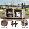 imageYITAHOME XL Outdoor Storage Cabinet Outdoor Storage Cart with Wheels and Black Glass Table Top for Patio Outdoor Cabinet for Poolside and Backyard Gray GradientGray Gradient