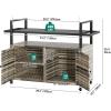 imageYITAHOME XL Outdoor Storage Cabinet Outdoor Storage Cart with Wheels and Black Glass Table Top for Patio Outdoor Cabinet for Poolside and Backyard Gray GradientGray Gradient
