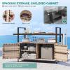 imageYITAHOME XL Outdoor Storage Cabinet Outdoor Storage Cart with Wheels and Black Glass Table Top for Patio Outdoor Cabinet for Poolside and Backyard Gray GradientLight Brown