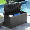 imageYITAHOME 100 Gallon Large Deck Box Outdoor Resin Storage Boxes for Patio Furniture Outdoor Cushions Garden Tools Water Resistant and LockableDark Gray
