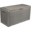 imageYITAHOME 100 Gallon Large Resin Deck Box Outdoor Storage with Cushion for Patio FurnitureOutdoor CushionsGarden and Pool SuppliesWaterproofLockableLight Brown