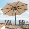 imageYITAHOME 10FT Patio Umbrella Push Button Tilt and Crank Adjustment Market Table Umbrella 8 Sturdy Ribs Aluminum Outdoor Umbrella UV Resistant for Garden Deck Beach Khaki Not Base IncludedKhaki