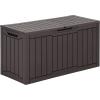 imageYITAHOME 120 Gallon Outdoor Storage Deck Box Large Resin Patio Storage for Outdoor Pillows Garden Tools and PoolSupplies Waterproof Lockable BlackDark Brown
