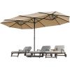 imageYITAHOME 13ft Patio Umbrella Outdoor Extra Large DoubleSided Market Table Umbrella for Pool Patio Furniture Patio Shade Claretred Not Base IncludedBeige