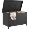 imageYITAHOME 230 Gal Outdoor Storage Box XXL AllWeather Wicker Deck Box for Patio Furniture Cushions Pool Accessories and Garden Tools  GreyBlack