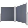 imageYITAHOME 236X 63 Double Side Awning Retractable Side Awning Folding Privacy Screen Privacy Fence Waterproof UVResistant Awning Outdoor for Garden Deck Patio Pools Balcony Gray