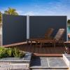 imageYITAHOME 236X 78 Double Side Awning Retractable Side Awning Folding Privacy Screen Privacy Fence Waterproof UVResistant Privacy Awning Outdoor for Garden Deck Patio Pools Balcony GrayGray