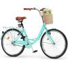 imageYITAHOME 24 ampamp 26 Inch Beach Cruiser Bike for Women 1 ampamp 7 Speed Commute Bike for Adults Womens Bicycle with Adjustable Seat Multiple Color