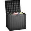 imageYITAHOME 31 Gallon Outdoor Storage Deck Box Waterproof Resin Package Delivery and Storage Box with Lockable Lid for Patio Furniture Cushions Pool Accessories Garden Tools BlackBlack