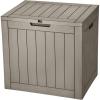 imageYITAHOME 31 Gallon Resin Deck Box Outdoor Storage Box and Waterproof Package Delivery Box with Lockable Lid for Patio Furniture GardenTools Pool Supplies BlackBrown