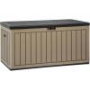 imageYITAHOME 32 Gallon Deck Box Resin Storage with Lockable Lid ampamp Side Handles Indoor Outdoor Small Container for Patio Cushion Garden Pool Accessories Backyard Furniture Water ResistantBlackBrown