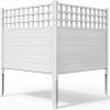 imageYITAHOME 4 Panels Air Conditioner Fence Privacy Screen 44quot H X 18quot W Outdoor Trash Can Enclosure with Metal Stakes Vinyl Pool Equipment EnclosureWhite