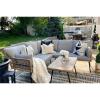 imageYITAHOME 4 Pieces Patio Furniture Set Outdoor Wicker Conversation Sectional LShaped Sofa with 5 Seater for Backyard Porch Boho Detachable Lounger with Thickness Cushions and Side Table  Grey