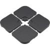 imageYITAHOME 4Pcs 123LB Capacity Patio Umbrella Base Heavy Duty Market Table Umbrella Stand Water or Stand Easy Filled Outdoor Square Base Refillable HighDensity HDPE for Lawn Deck or Pool Black