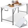imageYITAHOME 6FT Folding Table Outdoor Folding Table wHeavy Duty HDPE Tabletop Rectangle Folding Tables wPortable Carrying Handle for Picnic Parties Camping ampamp Indoor Activities White