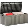 imageYITAHOME 80 Gallon Outdoor Storage Box Large Water Resistant Resin Deck Box Indoor Outdoor Lockable Storage Container for Patio Garden Cushions Tools Equipment Dark BrownLight Brown