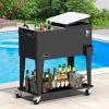 imageYITAHOME 80 Quart Patio Cooler Cart with Bottle Opener Drainage Portable Rolling Beverage Cart for Pool Deck Party CookoutsBlack
