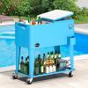 imageYITAHOME 80 Quart Patio Cooler Cart with Bottle Opener Drainage Portable Rolling Beverage Cart for Pool Deck Party CookoutsBlue