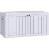 imageYITAHOME 90 Gallon Large Deck Box DoubleWall Resin Outdoor Storage Boxes Deck Storage for Patio Furniture Cushions Pool Float Garden Tools Lockable ampamp Waterproof BlackWhite
