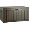 imageYITAHOME 90 Gallon Large Deck Box DoubleWall Resin Outdoor Storage Boxes Deck Storage for Patio Furniture Cushions Pool Float Garden Tools Lockable ampamp Waterproof BlackLight Brown