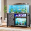 imageYITAHOME Aquarium Stand with Power Outlets 5575 Gallon Fish Tank Stand Cabinet with RGB Light Strip Suitable for Turtle Tank Reptile Terrarium 900LBS CapacityWhiteGrey