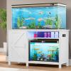 imageYITAHOME Aquarium Stand with Power Outlets 5575 Gallon Fish Tank Stand Cabinet with RGB Light Strip Suitable for Turtle Tank Reptile Terrarium 900LBS CapacityWhiteWhite