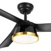 imageYITAHOME Ceiling Fans with Lights and Remote 52 Inch Black Gold Ceiling Fan with Remote Quiet DC Motor 6 Speed Modern Ceiling Fan with Lights for Living Room Farmhouse Bedroom Indoor
