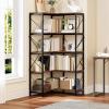 imageYITAHOME Corner Bookshelf Gold Corner Shelf 5 Tier Bookcase Large Display Rack Storage for Bedroom Living Room Home OfficeWhiteampampGoldRustic Brown