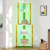 imageYITAHOME Corner Shelf with Power Outlets ampamp LED Lights ampamp Glass Holder 5 Tier Corner Bar Rack Corner Bookshelf Bookcase Display Shelves for Living Room Dining Room Kitchen BlackGold