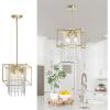 imageYITAHOME Crystal Square Chandeliers Modern Adjustable Island Pendant Light Fixtures for Dining Room Kitchen Living Room Entryway UL Listed GoldGold