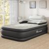 imageYITAHOME FullXL Size Air Mattress with Headboard 18in Inflatable with Pillow Blow Up Mattress with Removable Electric Pump Comfort Air Bed Queen for Camping ampamp Home BrownBlack