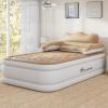 imageYITAHOME FullXL Size Air Mattress with Headboard 18in Inflatable with Pillow Blow Up Mattress with Removable Electric Pump Comfort Air Bed Queen for Camping ampamp Home BrownBrown