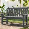 imageYITAHOME Garden Bench All Weather Outdoor Bench for 23 Persons FadeRot Resistance Patio Benches for Park Porch Patio ampamp Backyard GreyGrey