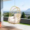 imageYITAHOME Hanging Egg Chair Without Stand Rattan Wicker Swing Egg Chair with Resistant Cushion 300lbs Capacity Foldable Hanging Basket Chair for Porch Garden Bedroom Balcony  BeigeBeigewO Stand