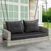 Gray Rattan Black Cushion