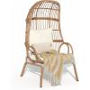 imageYITAHOME Outdoor Narrow Egg Chair Wicker Patio Rattan Basket Chair with 370lbs Capacity Indoor Egg Chairs with Stand ampamp Cushion Cocoon Chair for Bedroom Patio Balcony  BeigeBeige