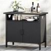 imageYITAHOME Outdoor Storage Cabinet Patio Deck Bench Storage Table Wicker Storage Console Bench for Outdoor Cushions Pool Tool and Garden Potting BrownBlack