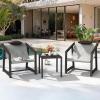 imageYITAHOME Outdoor Wicker Coffee Table with 2Layer 394quot Rectangle Outside Side Table with Faux Wood Top AllWeather Rattan Patio Bistro Table for Garden Backyard Porch  BrownBrown  Beige