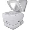 imageYITAHOME Portable Toilet Camping Toilet Travel RV Toilet53 Gallon Detachable Waste Tank Double Water Spouts Portable Toilet for Camping Hiking Hunting Boating GrayDouble Watwer OutletsHandle Pump Flush
