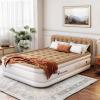 imageYITAHOME Queen Size Air Mattress with Pump and Headboard 18in Luxury Flocked Top Blow up Mattress Durable Inflatable Mattress for Home ampamp Guest Brown AirBed