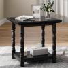 imageYITAHOME Roman Column Square Side Table  EuroStyle End Table wDualTier Storage and HeavyDuty Frame  Accent Table for Living Room Bedroom ampamp Couch  Set Of 2  BlackMidnight Ebony